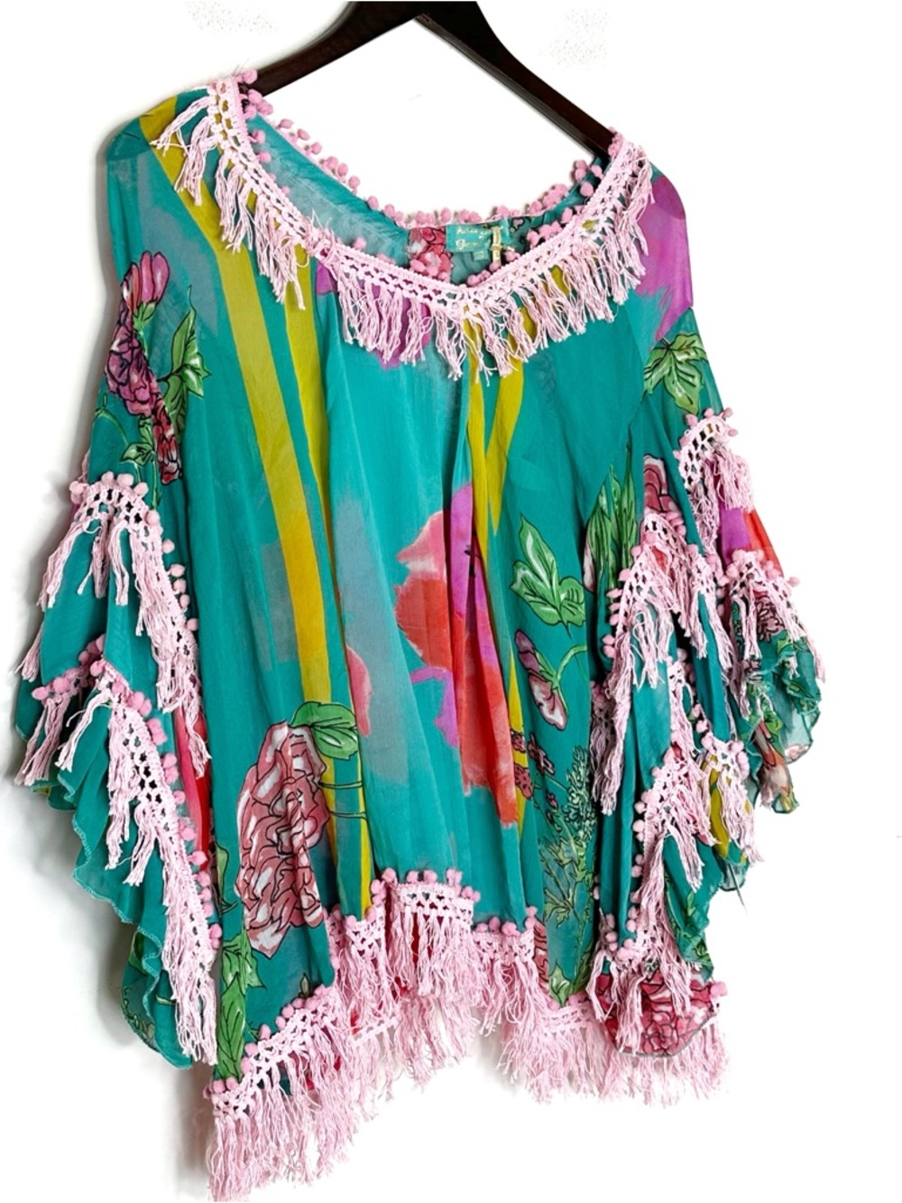 ANTICA SARTORIA Bohemian Fringe Oversized Blouse OS - Picture 4 of 8